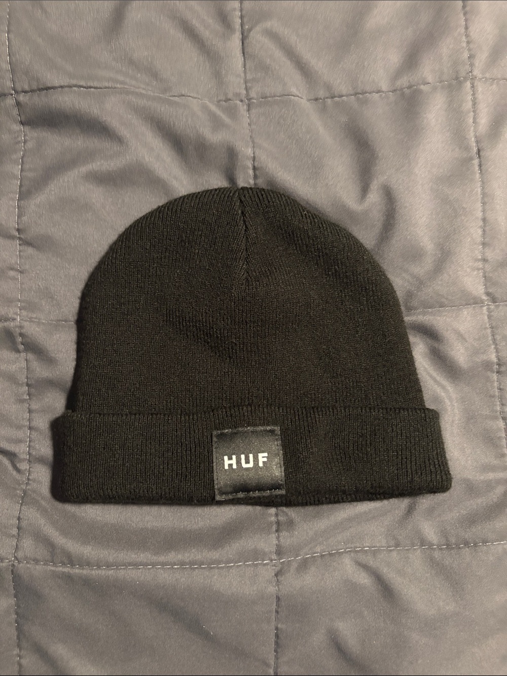 HUF Black Knit Cuffed Beanie with Logo Patch